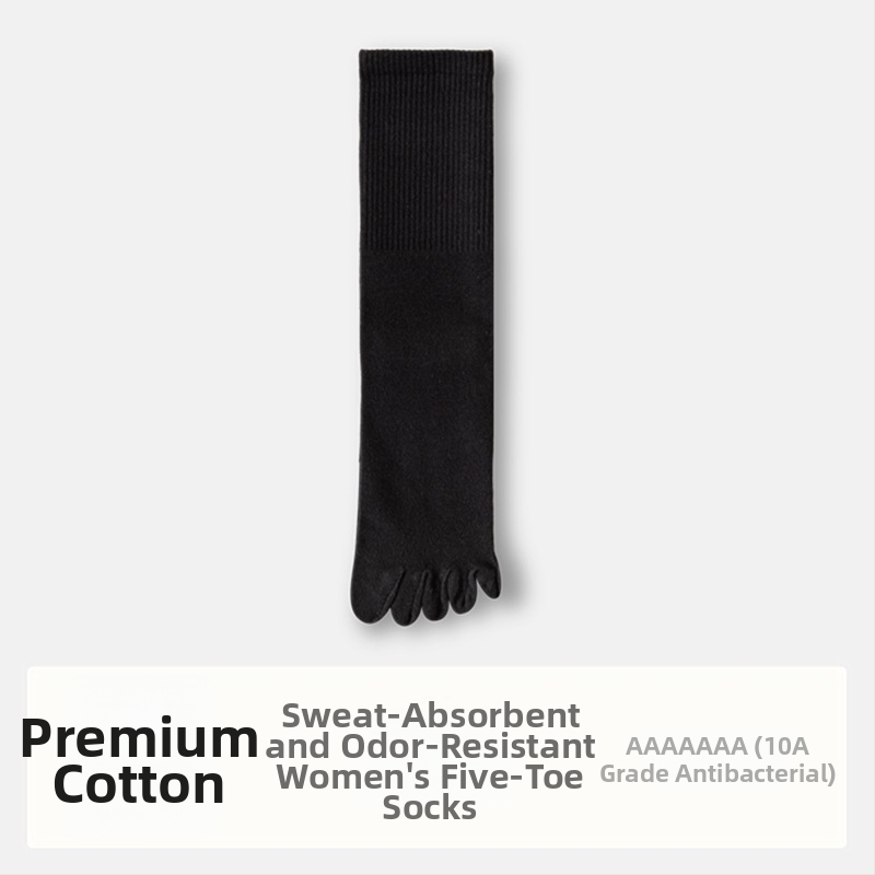 Ženské ponožky s piatimi prstami z bavlny, s oddelenými prstami, antibakteriálne, absorbujú pot a sú odolné voči zápachu, 70% bavlna, 25% polyester, 5% elastán