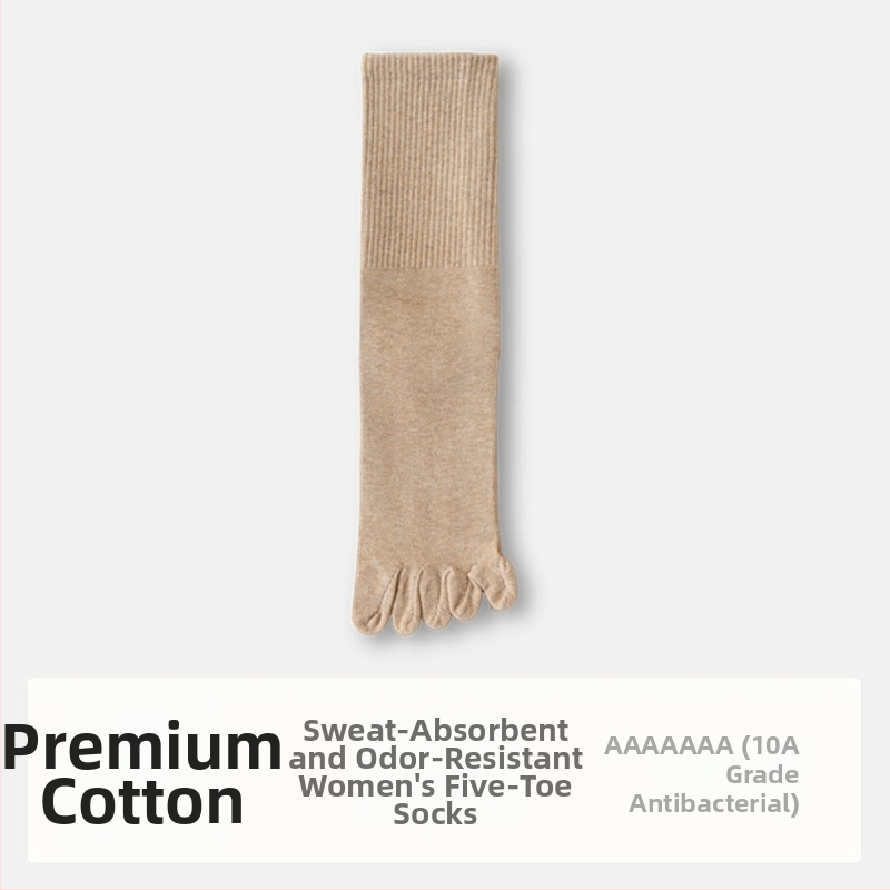 Ženské ponožky s piatimi prstami z bavlny, s oddelenými prstami, antibakteriálne, absorbujú pot a sú odolné voči zápachu, 70% bavlna, 25% polyester, 5% elastán