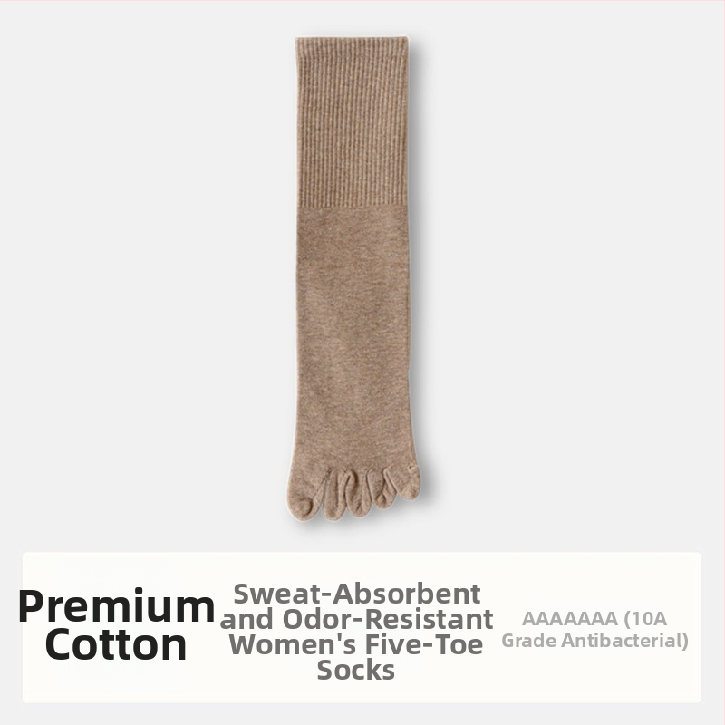 Ženské ponožky s piatimi prstami z bavlny, s oddelenými prstami, antibakteriálne, absorbujú pot a sú odolné voči zápachu, 70% bavlna, 25% polyester, 5% elastán