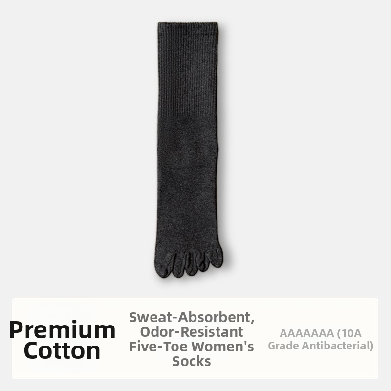 Ženské ponožky s piatimi prstami z bavlny, s oddelenými prstami, antibakteriálne, absorbujú pot a sú odolné voči zápachu, 70% bavlna, 25% polyester, 5% elastán
