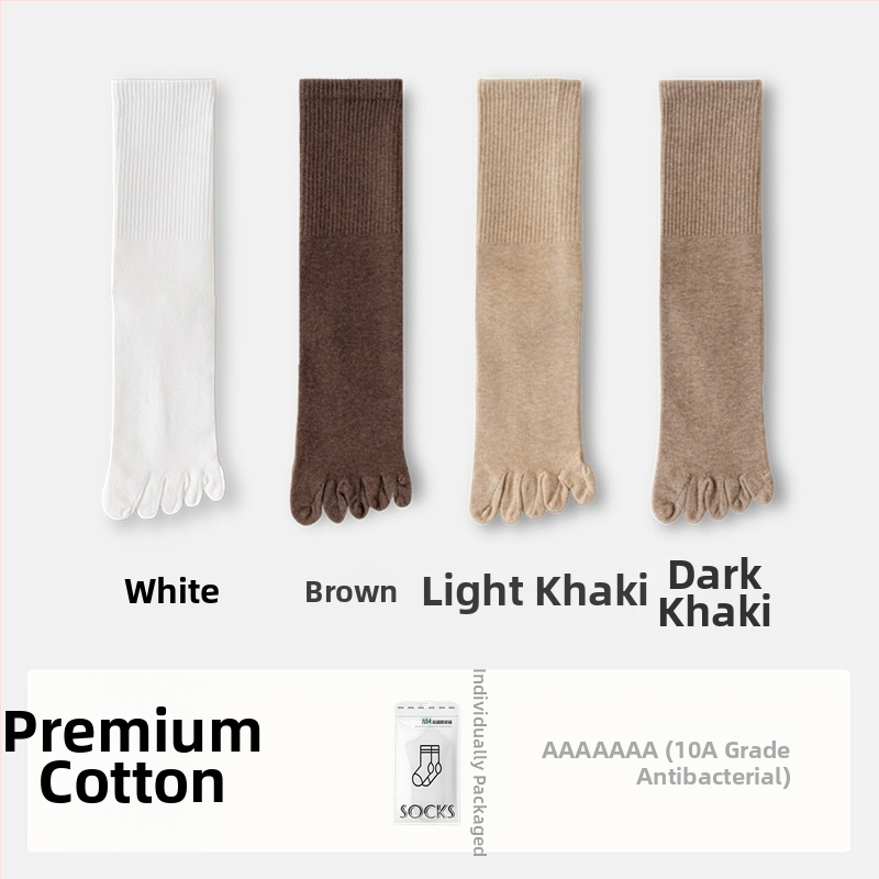 Ženské ponožky s piatimi prstami z bavlny, s oddelenými prstami, antibakteriálne, absorbujú pot a sú odolné voči zápachu, 70% bavlna, 25% polyester, 5% elastán