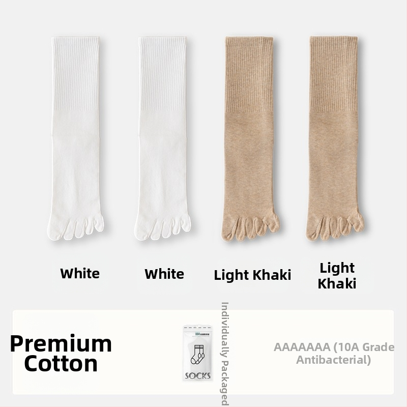 Ženské ponožky s piatimi prstami z bavlny, s oddelenými prstami, antibakteriálne, absorbujú pot a sú odolné voči zápachu, 70% bavlna, 25% polyester, 5% elastán