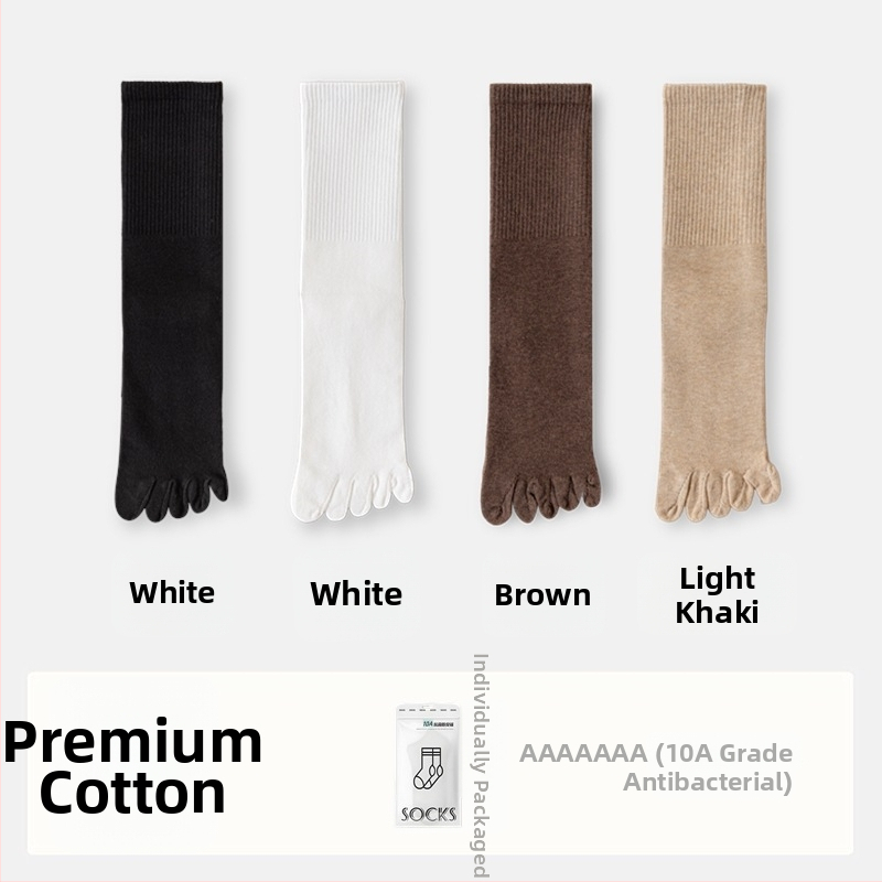 Ženské ponožky s piatimi prstami z bavlny, s oddelenými prstami, antibakteriálne, absorbujú pot a sú odolné voči zápachu, 70% bavlna, 25% polyester, 5% elastán