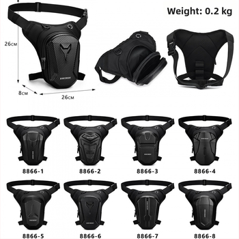 Férfi motoros deréktáska, street stílus, Oxford vászon, ultra könnyű, poliészter bélés