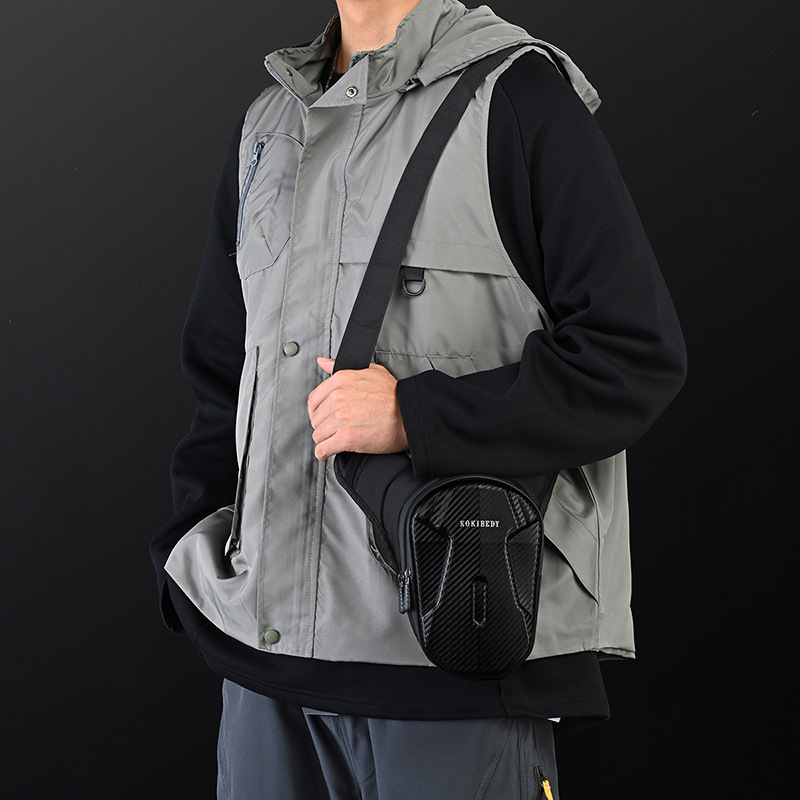 Férfi motoros deréktáska, street stílus, Oxford vászon, ultra könnyű, poliészter bélés