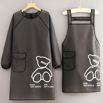 Hao Jin водоустойчива престилка с ръкави за кухня и обслужване на храните