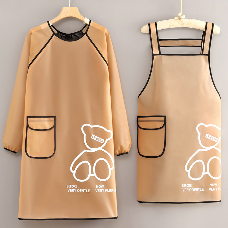 Hao Jin водоустойчива престилка с ръкави за кухня и обслужване на храните