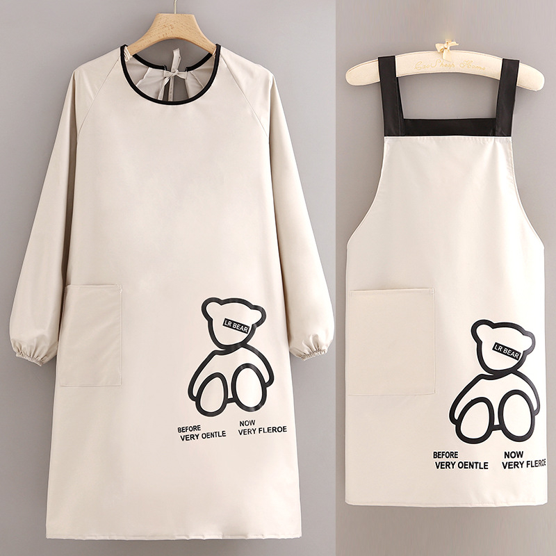 Hao Jin водоустойчива престилка с ръкави за кухня и обслужване на храните