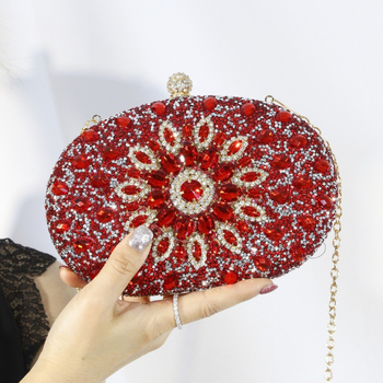 Női estélyi clutch táska; műanyag test; poliészter bélés; Box bag stílus; ovális forma; zár