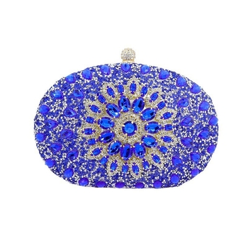 Női estélyi clutch táska; műanyag test; poliészter bélés; Box bag stílus; ovális forma; zár