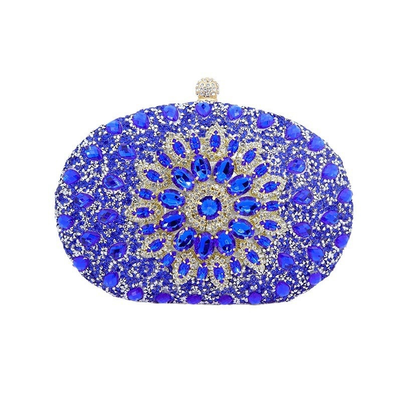 Női estélyi clutch táska; műanyag test; poliészter bélés; Box bag stílus; ovális forma; zár