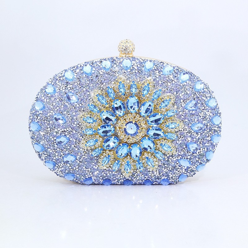 Női estélyi clutch táska; műanyag test; poliészter bélés; Box bag stílus; ovális forma; zár