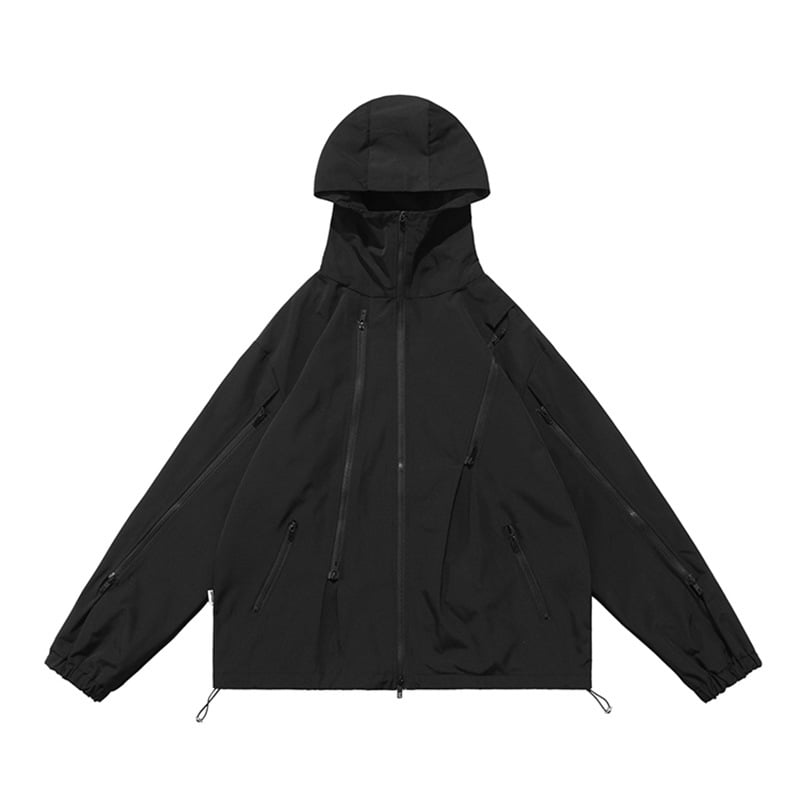 Γυναικείο μπουφάν σε στυλ μπεϊζμπολ, άνετη γραμμή, μακριά μανίκια, γιακά πόλο, φερμουάρ, ελαφρύ ύφασμα, καλοκαίρι 2023