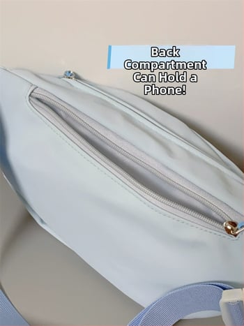 Dikaiero Borsetă de talie sport, nylon impermeabil, model cu litere, căptușeală poliester, pentru sporturi în aer liber, iarnă 2024