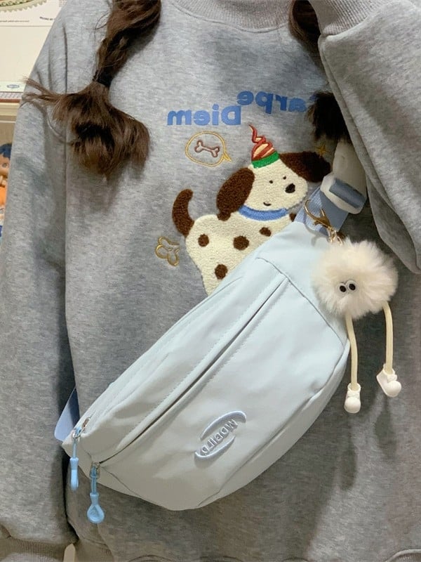 Dikaiero Borsetă de talie sport, nylon impermeabil, model cu litere, căptușeală poliester, pentru sporturi în aer liber, iarnă 2024