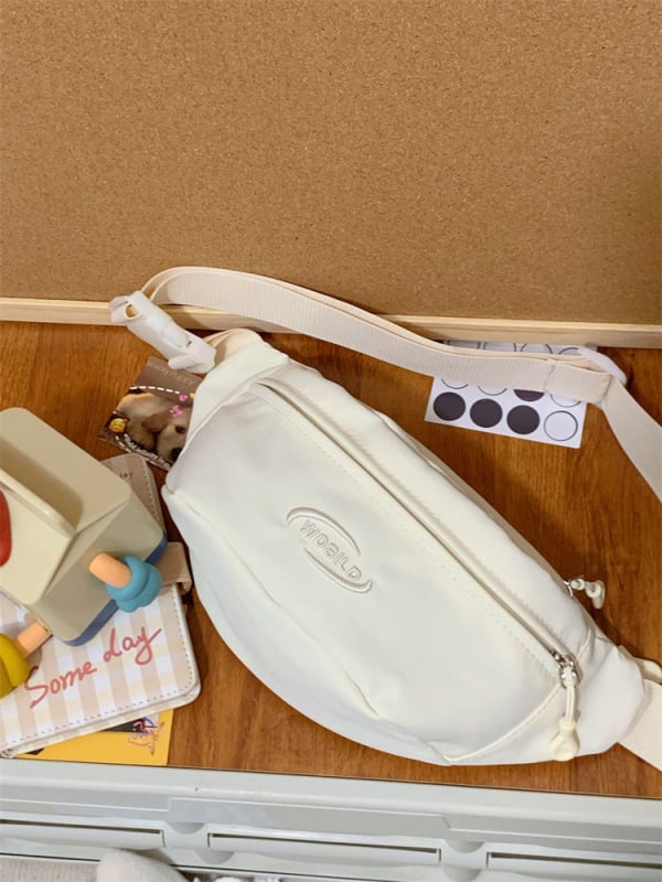 Dikaiero Borsetă de talie sport, nylon impermeabil, model cu litere, căptușeală poliester, pentru sporturi în aer liber, iarnă 2024