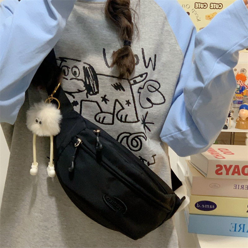 Dikaiero Borsetă de talie sport, nylon impermeabil, model cu litere, căptușeală poliester, pentru sporturi în aer liber, iarnă 2024