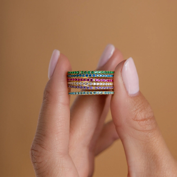 Rozsdamentes acél gyűrű, geometrikus dizájn, cirkón beépített, márka hebo