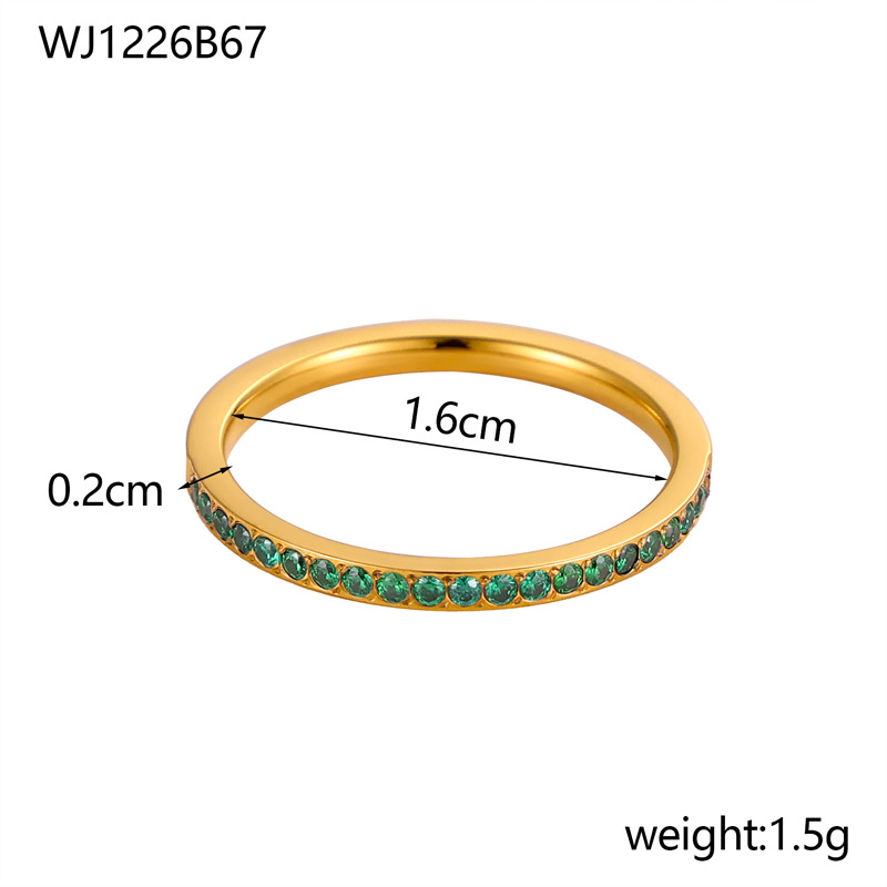 Rozsdamentes acél gyűrű, geometrikus dizájn, cirkón beépített, márka hebo