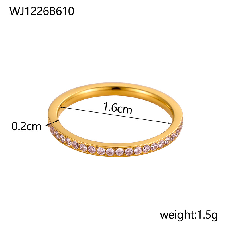 Rozsdamentes acél gyűrű, geometrikus dizájn, cirkón beépített, márka hebo