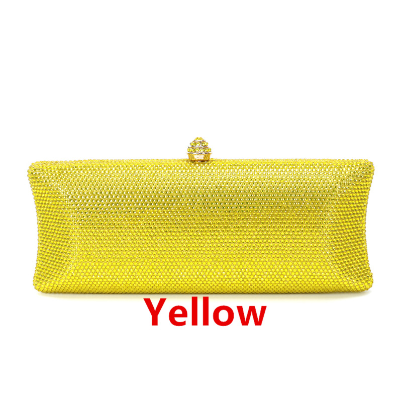 Női estélyi táska köves díszítéssel esküvőre - vízszintes négyszögletes forma, PU bélés, telefontartó zseb, záras lezárás, shell bag stílus