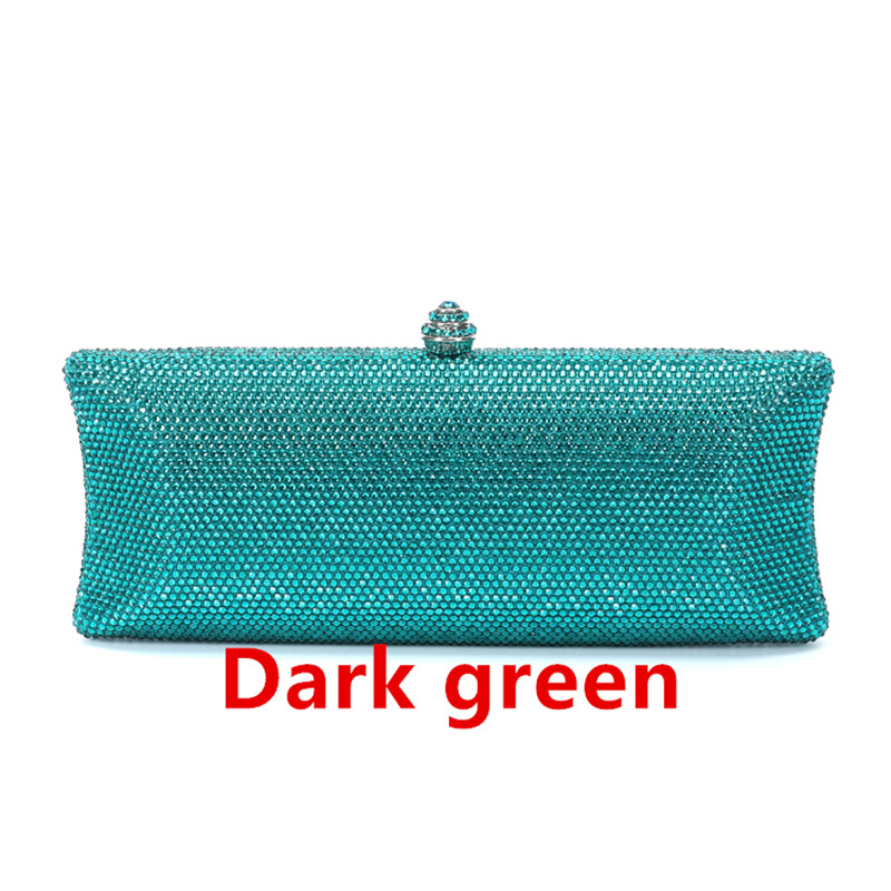 Női estélyi táska köves díszítéssel esküvőre - vízszintes négyszögletes forma, PU bélés, telefontartó zseb, záras lezárás, shell bag stílus