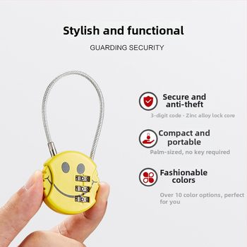 Jelszavas zár sisakhoz, poggyászhoz és edzőtermi szekrényhez | Cinkötvözet, 48.4, Acéldrótos mechanizmus