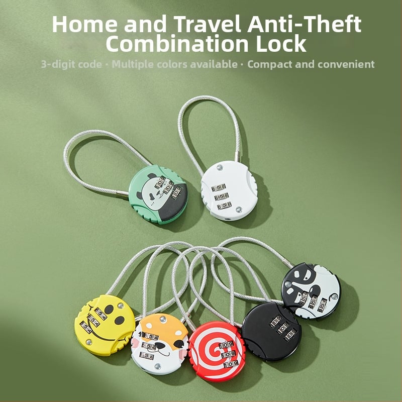 Jelszavas zár sisakhoz, poggyászhoz és edzőtermi szekrényhez | Cinkötvözet, 48.4, Acéldrótos mechanizmus