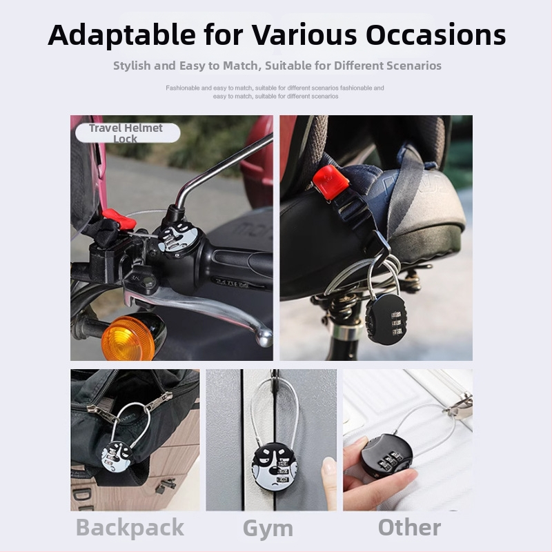 Заключалка с парола за каска, багаж и шкаф за фитнес | Цинкова сплав, 48.4, Механизъм със стоманена тел