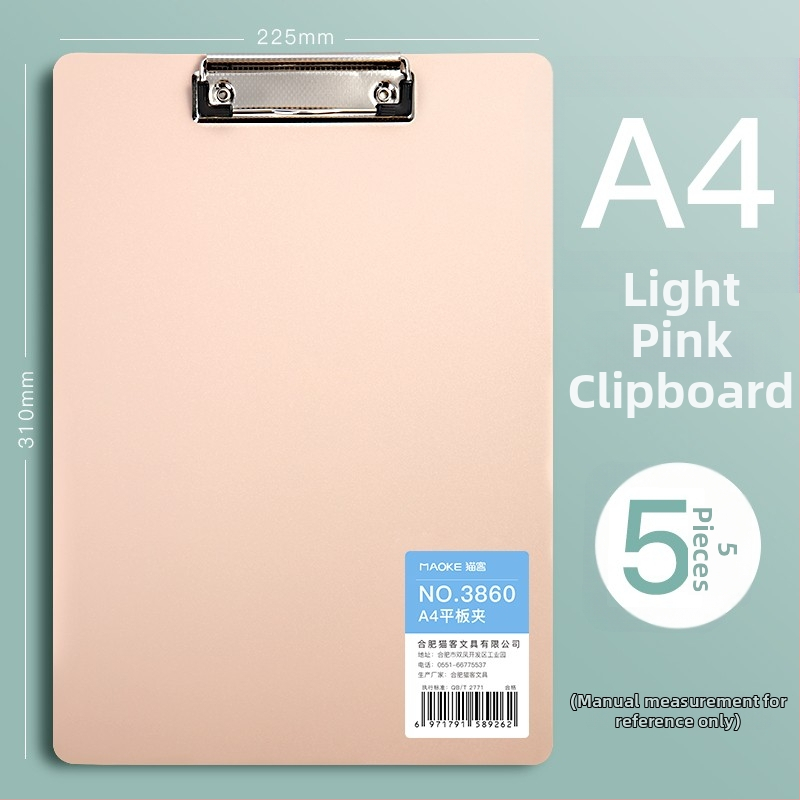 A4-es PVC kliptábla, modell 3860, diákoknak, függőleges