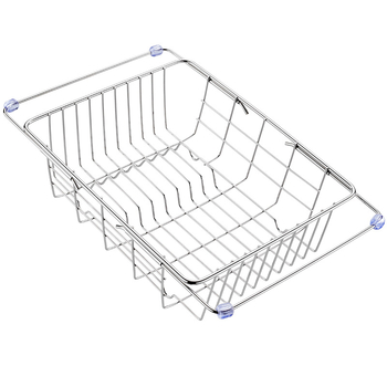 Τελεσκοπικός κάδος από ανοξείδωτο χάλυβα 201 με λαβή — αναδιπλούμενο ράφι κουζίνας για πλύσιμο λαχανικών, μοντέρνος μινιμαλιστικός σχεδιασμός