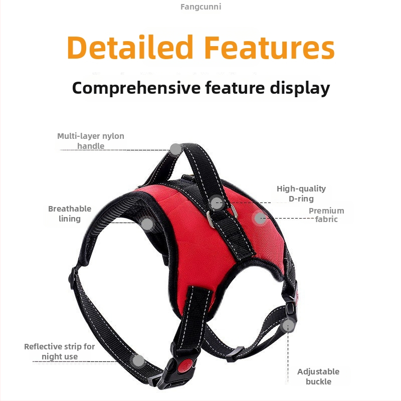 Nylonový postroj pre psa a vodítko z osemvláknovej šnúry