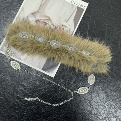 Μεταλλική ζώνη μέσης – στυλ υποκουλτούρας, ρετρό έμπνευση, για γυναίκες, μονή θηλιά ζώνης