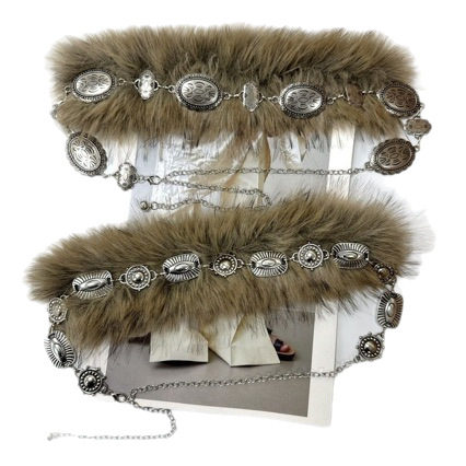 Μεταλλική ζώνη μέσης – στυλ υποκουλτούρας, ρετρό έμπνευση, για γυναίκες, μονή θηλιά ζώνης