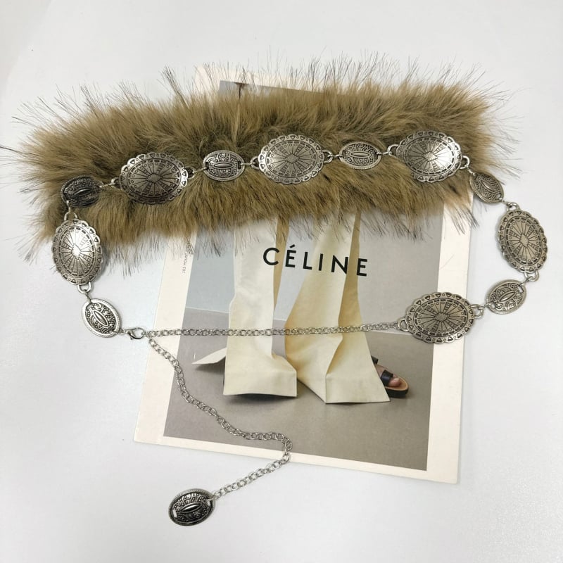 Μεταλλική ζώνη μέσης – στυλ υποκουλτούρας, ρετρό έμπνευση, για γυναίκες, μονή θηλιά ζώνης