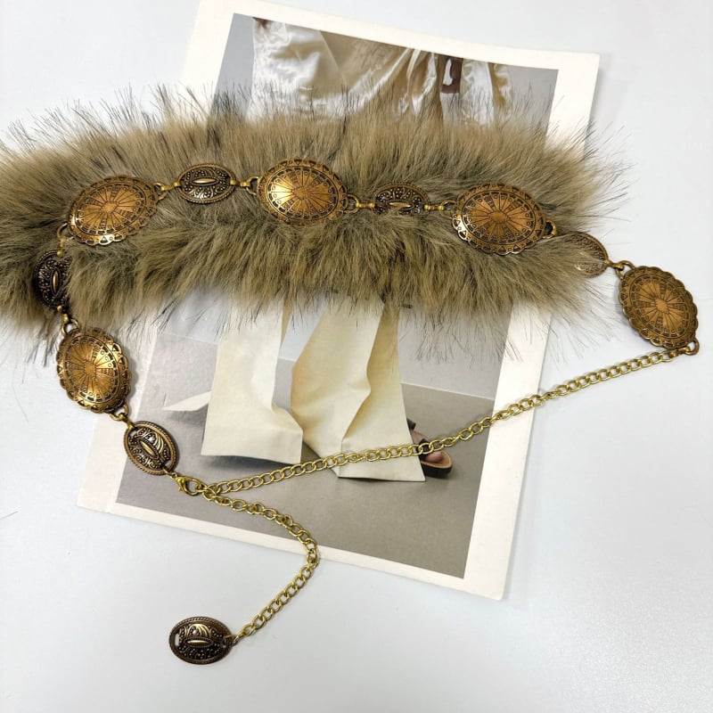 Μεταλλική ζώνη μέσης – στυλ υποκουλτούρας, ρετρό έμπνευση, για γυναίκες, μονή θηλιά ζώνης