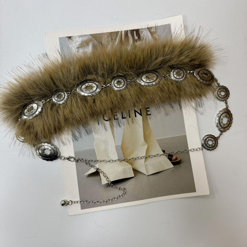 Μεταλλική ζώνη μέσης – στυλ υποκουλτούρας, ρετρό έμπνευση, για γυναίκες, μονή θηλιά ζώνης