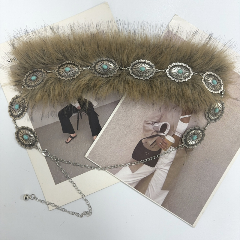 Μεταλλική ζώνη μέσης – στυλ υποκουλτούρας, ρετρό έμπνευση, για γυναίκες, μονή θηλιά ζώνης