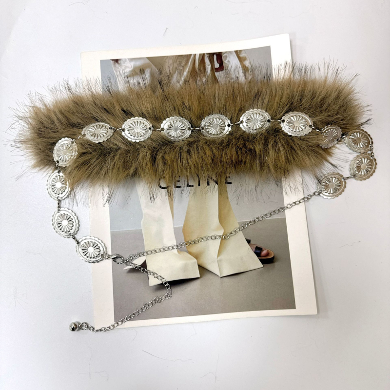 Μεταλλική ζώνη μέσης – στυλ υποκουλτούρας, ρετρό έμπνευση, για γυναίκες, μονή θηλιά ζώνης