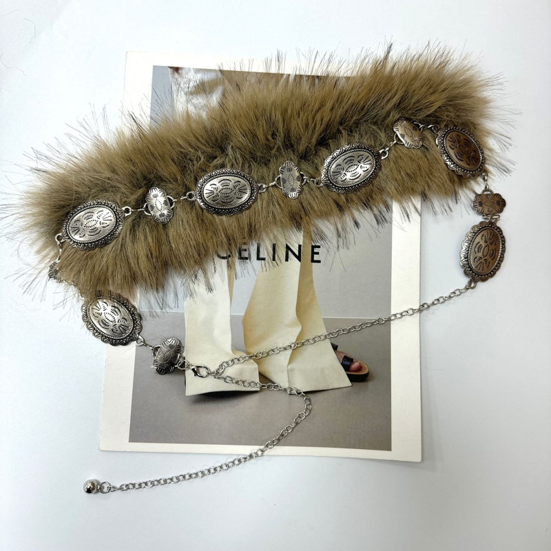 Μεταλλική ζώνη μέσης – στυλ υποκουλτούρας, ρετρό έμπνευση, για γυναίκες, μονή θηλιά ζώνης