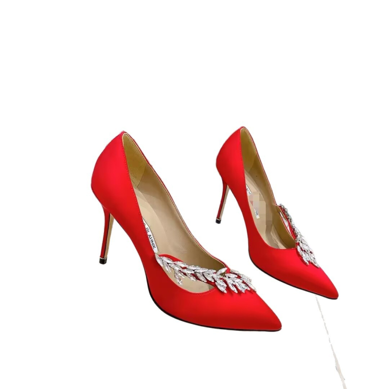 Dámske lodičky na vysokom podpätku so špičatým nosom, hodvábny vršok, tenký podpätok, podrážka z pravej kože, vhodné pre svadby a formálne príležitosti, jar 2025