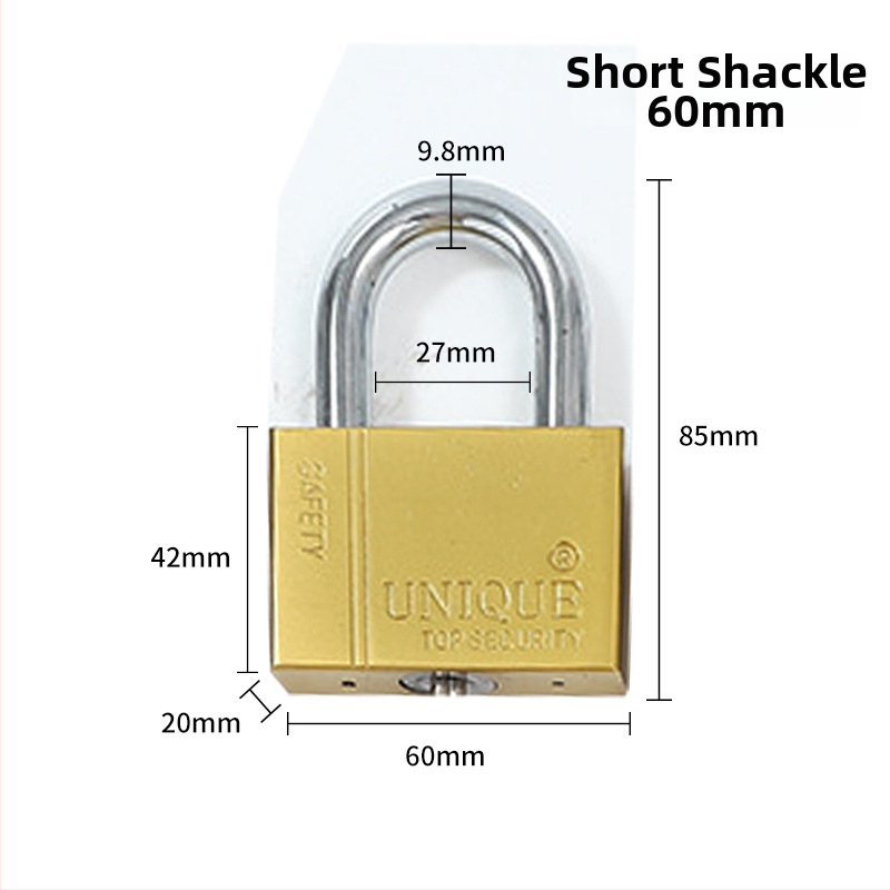 Bezpečnostná závora z železa s meďovou povrchovou úpravou — model High-grade copper-plated padlock, značka Five Star Lida, pre priemyselné a domáce použitie, moderný minimalistický štýl