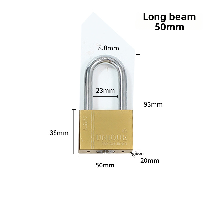 Bezpečnostná závora z železa s meďovou povrchovou úpravou — model High-grade copper-plated padlock, značka Five Star Lida, pre priemyselné a domáce použitie, moderný minimalistický štýl