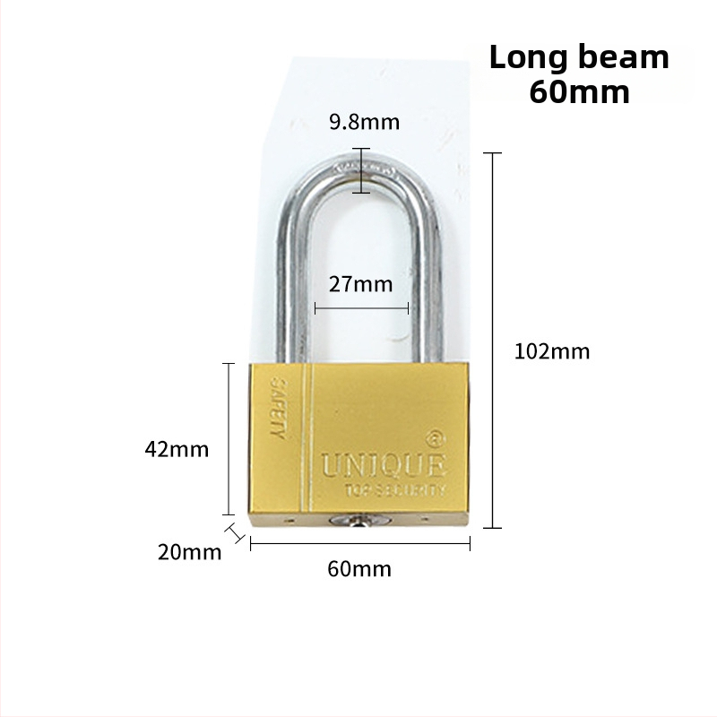 Bezpečnostná závora z železa s meďovou povrchovou úpravou — model High-grade copper-plated padlock, značka Five Star Lida, pre priemyselné a domáce použitie, moderný minimalistický štýl