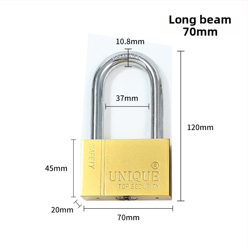 Bezpečnostná závora z železa s meďovou povrchovou úpravou — model High-grade copper-plated padlock, značka Five Star Lida, pre priemyselné a domáce použitie, moderný minimalistický štýl