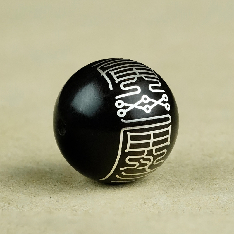 Muxiangji χάντρες από σανδαλόξυλο με ασημένια ένθετα, τεχνική inlay, τοτέμ μοτίβο ζωδίων, κινεζικό στυλ κοσμήματα