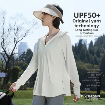 Dámska letná vetrovka s UV ochranou UPF50+, priedušná a ľahká, s kapucňou, polyester