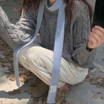 Σετ γάντια και φουλάρι — πλεκτό, κορεάτικου στιλ, κατάλληλο για τον χειμώνα, κυκλοφόρησε το φθινόπωρο του 2023