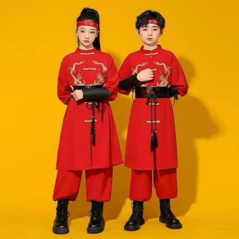 Gyerekeknek szóló kínai stílusú kétszemélyes nadrágkosztüm, ujjatlan, corduroy anyag, fő anyag: nyúl szőr