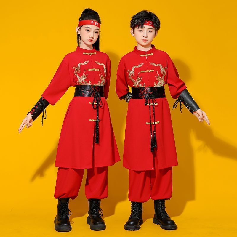 Gyerekeknek szóló kínai stílusú kétszemélyes nadrágkosztüm, ujjatlan, corduroy anyag, fő anyag: nyúl szőr